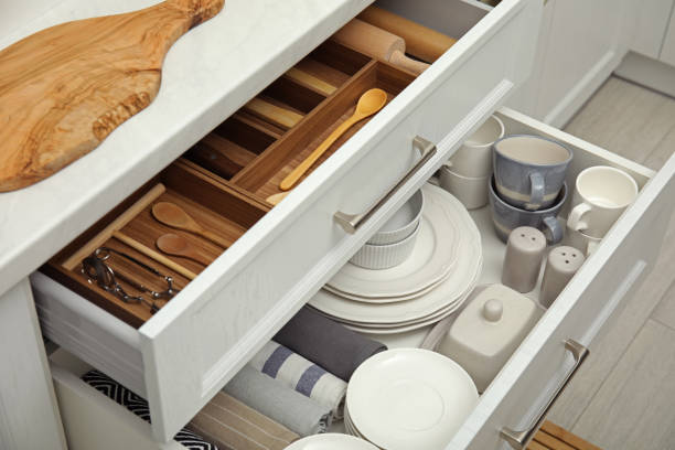 Where to put things in kitchen cabinets and drawers.