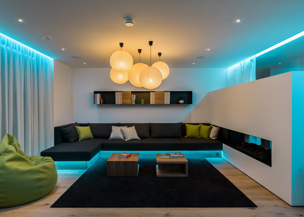 Contemporary lighting fixtures enhancing home interior ambiance