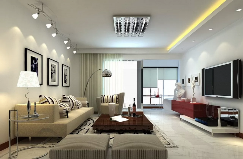Beautiful lighting design creating a warm home interior atmosphere